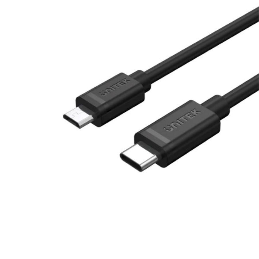 Cáp sạc nhanh Type-C sang Micro dài 1m UNITEK Y-C473BK